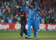  Harbhajan Singh celebrates a wicket.